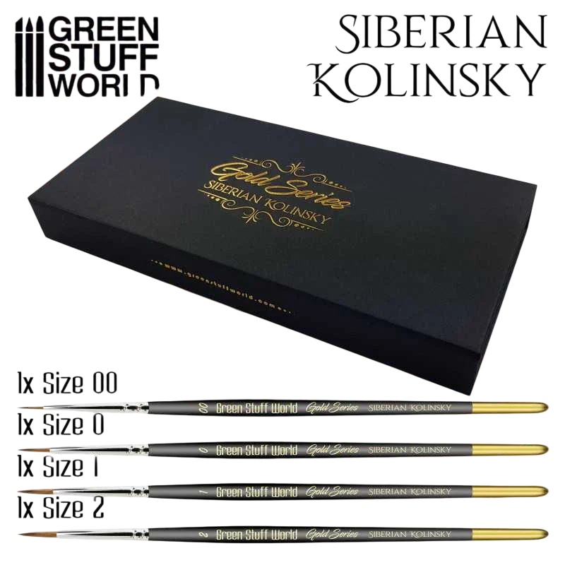 Green Stuff World for Models and Miniatures Premium Brush Set - Gold Series 10414
