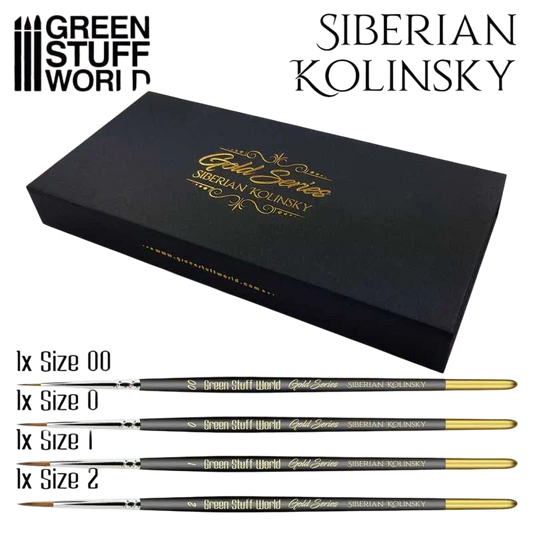 Green Stuff World for Models and Miniatures Premium Brush Set - Gold Series 10414