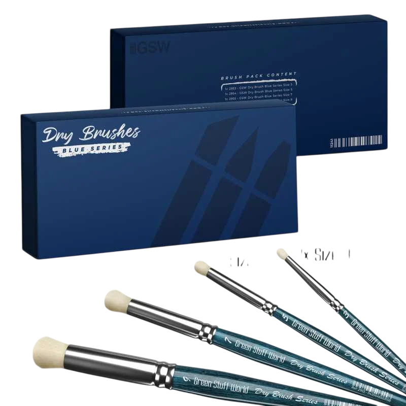 Green Stuff World for Models and Miniatures Premium Dry Brush Set - Blue Series 11241