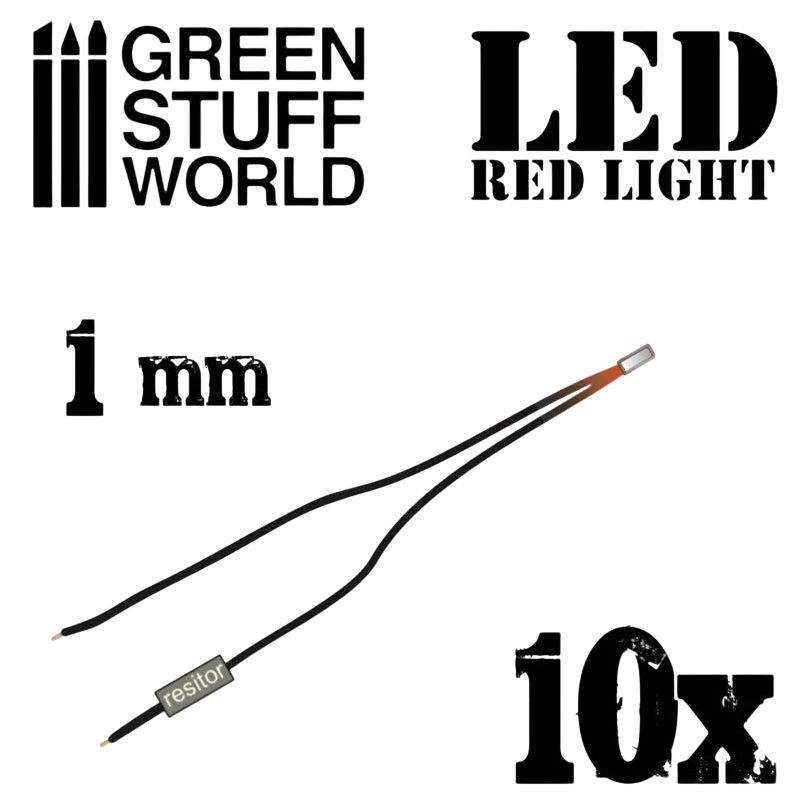 Green Stuff World for Models and Miniatures – Red LED Lights - 1mm 1384