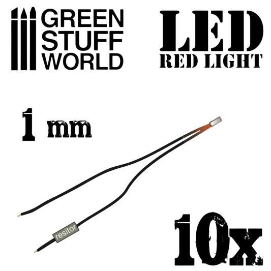 Green Stuff World for Models and Miniatures – Red LED Lights - 1mm 1384
