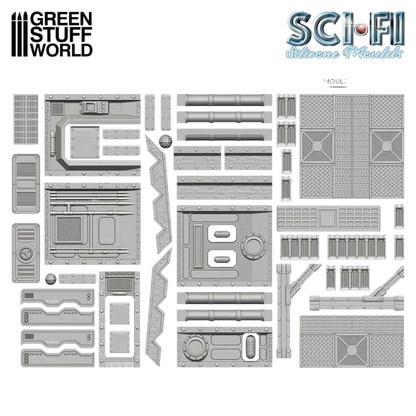 Green Stuff World for Models and Miniatures Sci-Fi Silicone Mould 4075