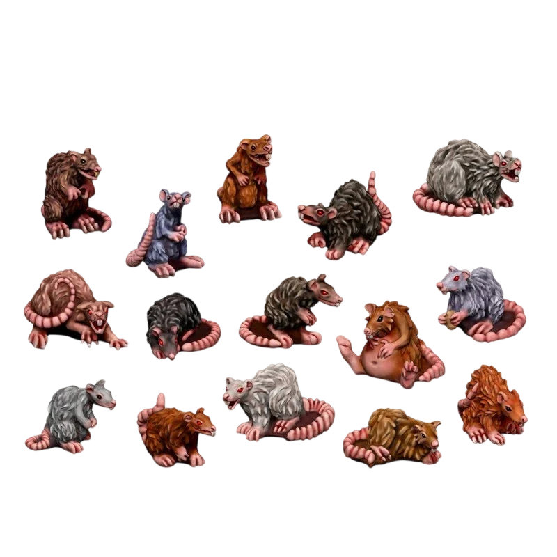 Green Stuff World for Models and Miniatures Set of Resin Giant Rats 3509