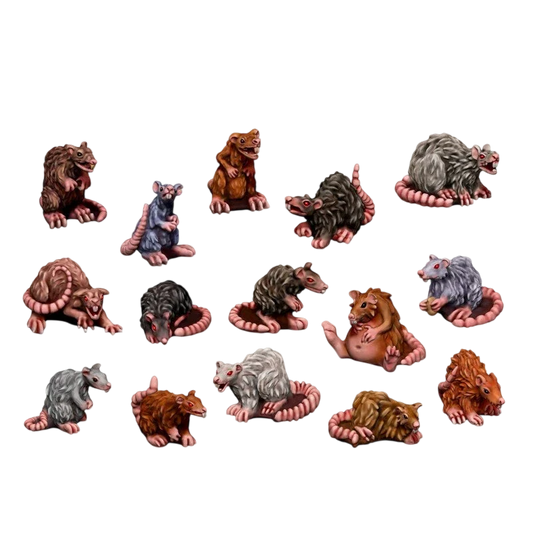 Green Stuff World for Models and Miniatures Set of Resin Giant Rats 3509