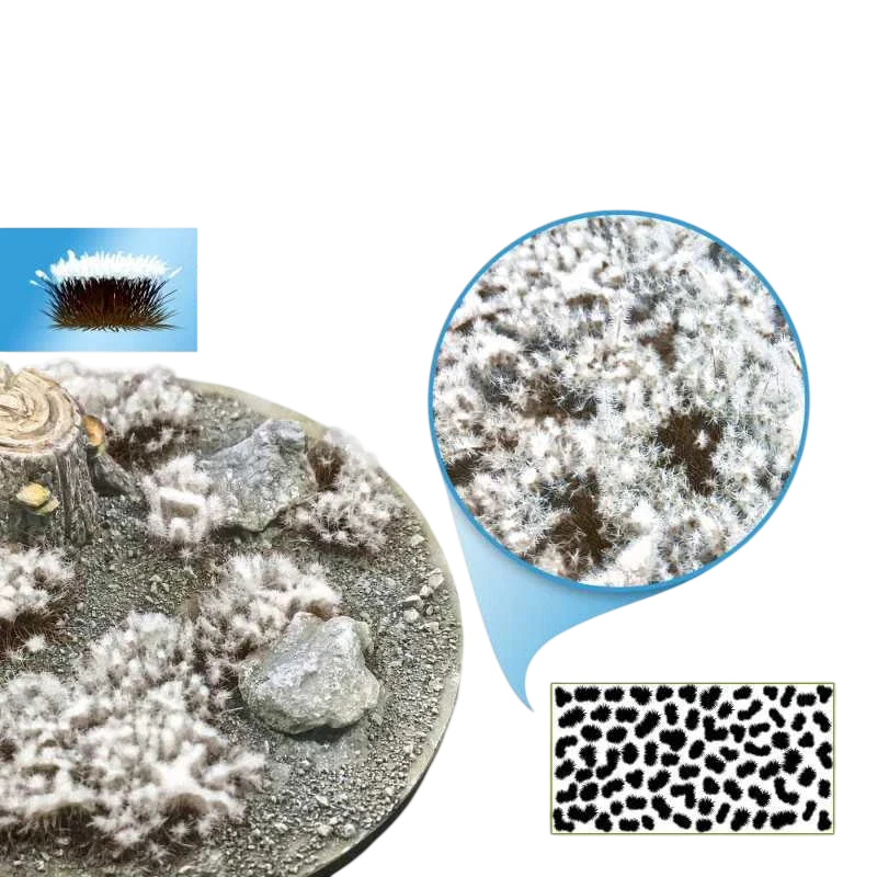 Green Stuff World for Models and Miniatures Shrubs Tufts 6mm Frosted Snow – Burnt 11787