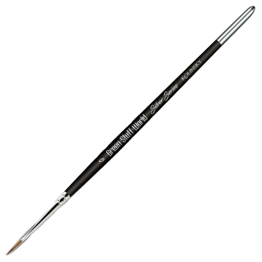 Green Stuff World for Models and Miniatures Silver Series Kolinsky Brush - Size 0 (2353)