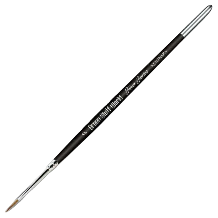 Green Stuff World for Models and Miniatures Silver Series Kolinsky Brush - Size 0 (2353)