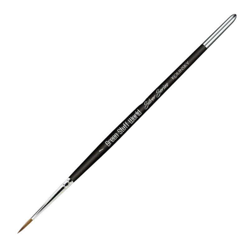 Green Stuff World for Models and Miniatures Silver Series Kolinsky Brush - Size 1 (2354)