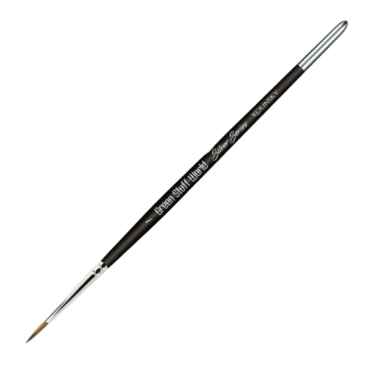 Green Stuff World for Models and Miniatures Silver Series Kolinsky Brush - Size 1 (2354)