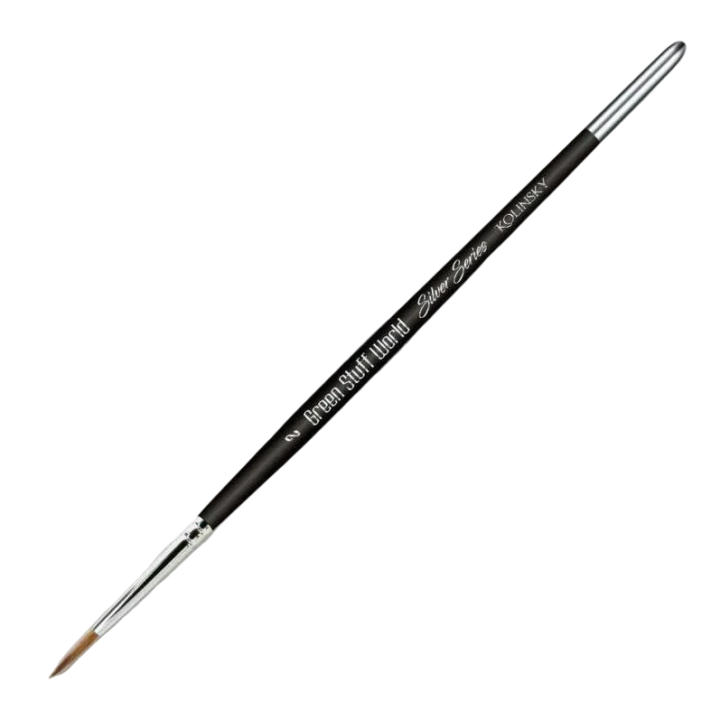 Green Stuff World for Models and Miniatures Silver Series Kolinsky Brush - Size 2 (2355)
