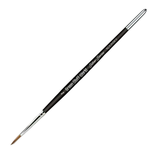 Green Stuff World for Models and Miniatures Silver Series Kolinsky Brush - Size 2 (2355)