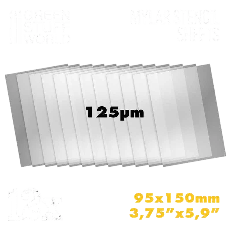 Green Stuff World for Models and Miniatures Small Mylar Stencil Sheets 10354