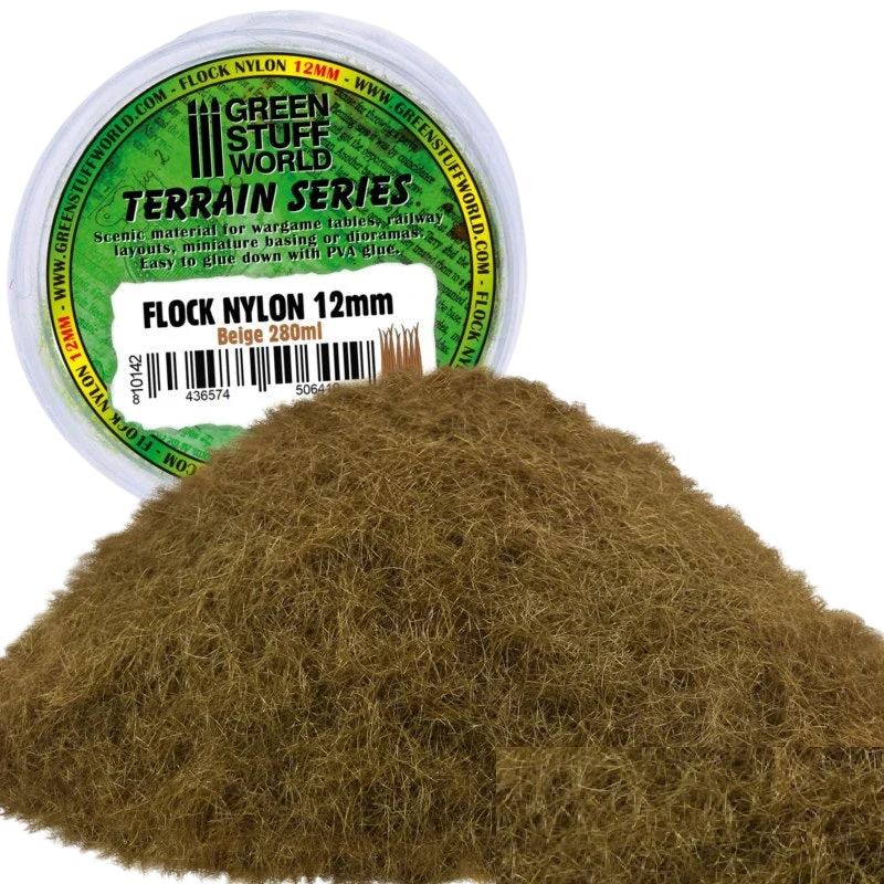 Green Stuff World for Models and Miniatures Static Nylon Flock - Beige 12mm 10142