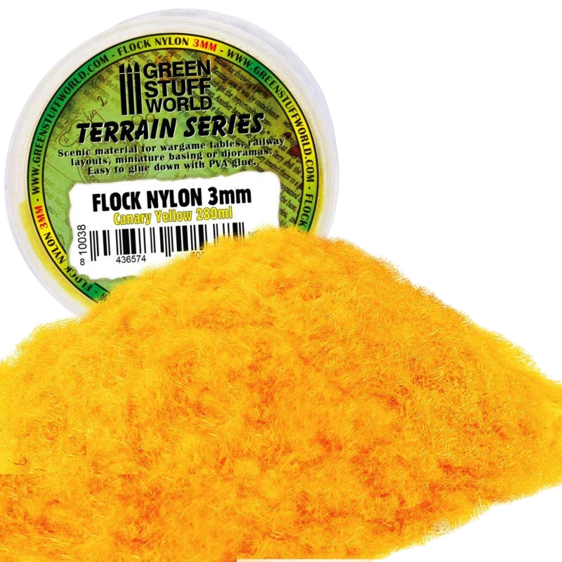 Green Stuff World for Models and Miniatures Static Nylon Flock - Canary Yellow 3 mm 10038