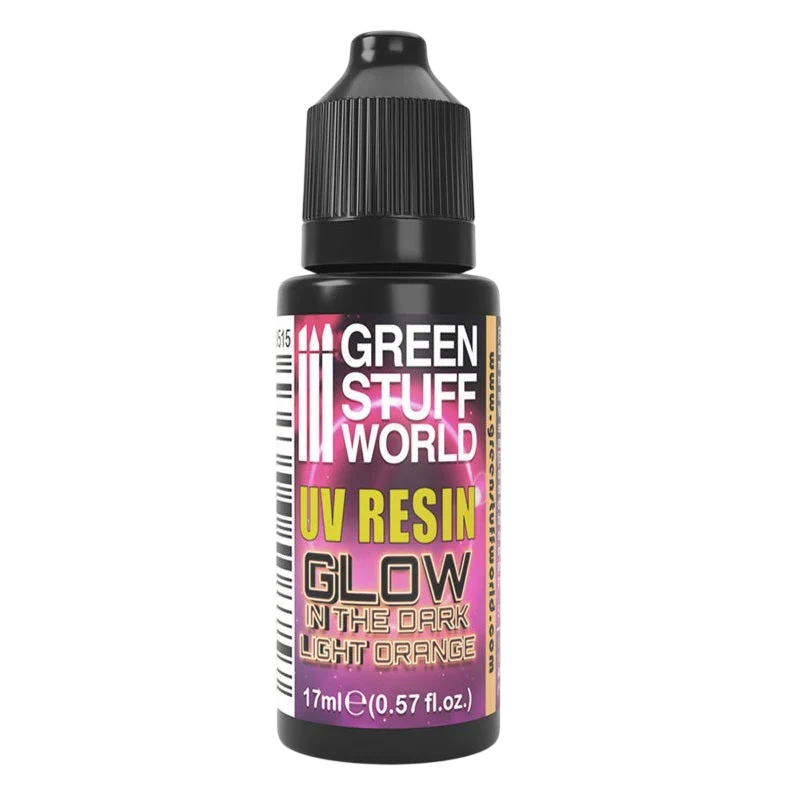 Green Stuff World for Models and Miniatures UV Resin - Glow in The Dark Light Orange 3515