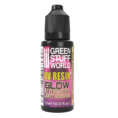 Green Stuff World for Models and Miniatures UV Resin - Glow in The Dark Light Orange 3515