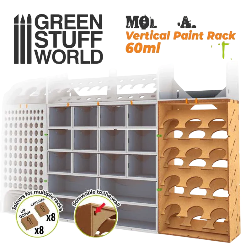 Green Stuff World for Models and Miniatures Vertical Paint Rack for 60ml Bottles 11596