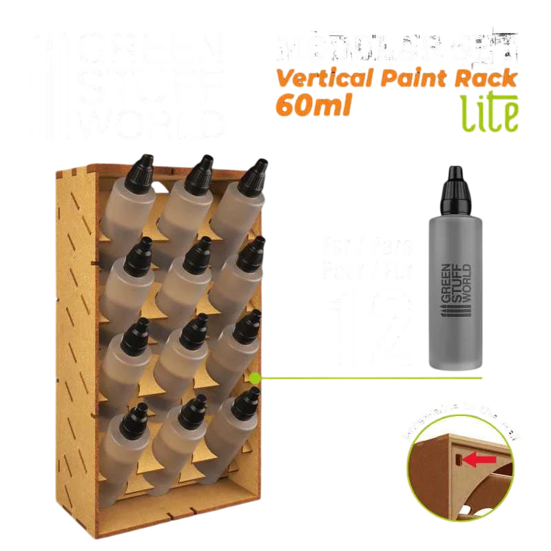 Green Stuff World for Models and Miniatures Vertical Paint Rack for 60ml Bottles 11596