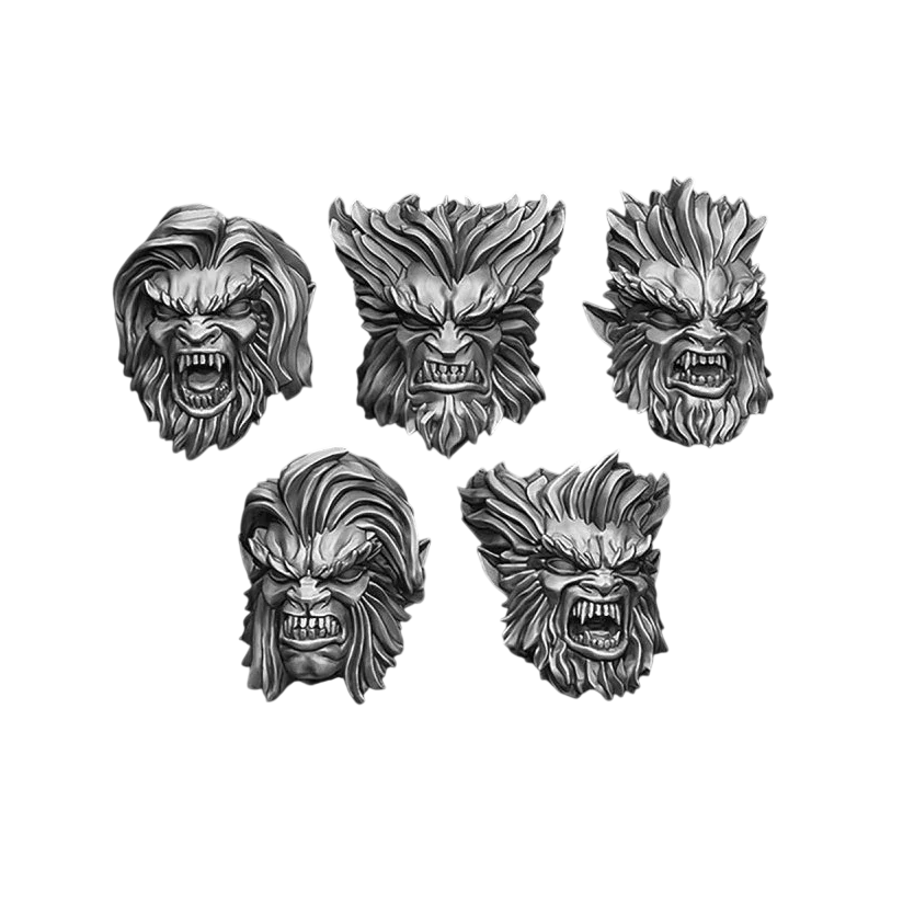 Green Stuff World for Models and Miniatures Werewolf Heads S360