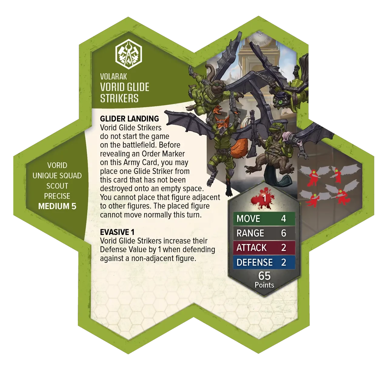 Vorid Glide Strikers Army Card From Heroscape RIsing Tide