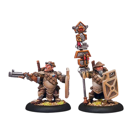 Hammerfall High Shield Gun Corps Officer and Standard Bearer (Custom Painted) (Assembled)