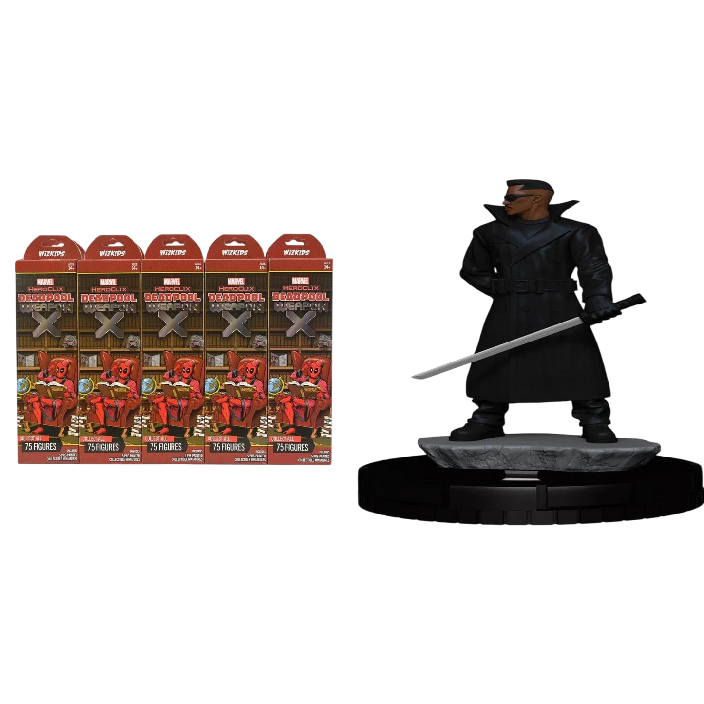 HeroClix Deadpool Weapon X Booster Brick + Wheels of Vengeance OP Kit (Play All Summer Bundle) (Prepainted) (Assembled)