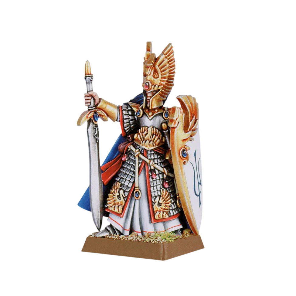 High Elf Hero with Sword and Shield (Unpainted) (Assembled)
