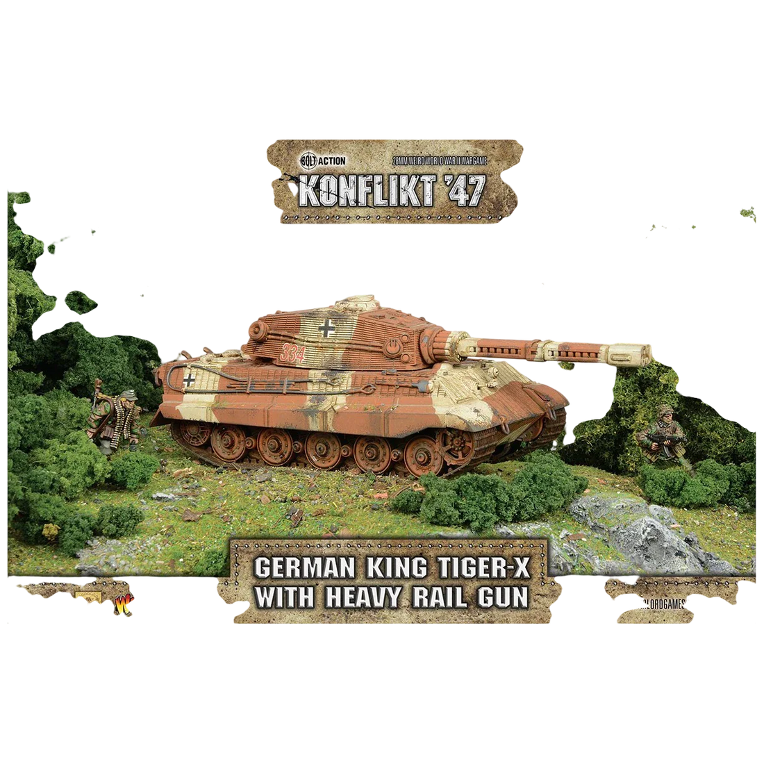King Tiger-X with heavy rail gun (New on Sprue)