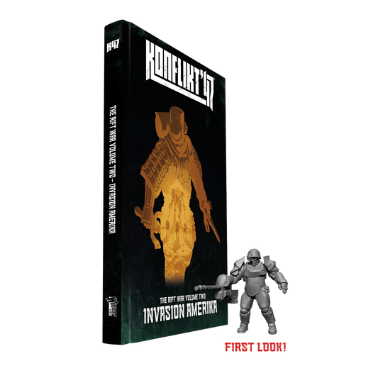 Konflikt '47: Invasion Amerika & 'T2 Prototype Heavy Armor' book miniature (New on Sprue)