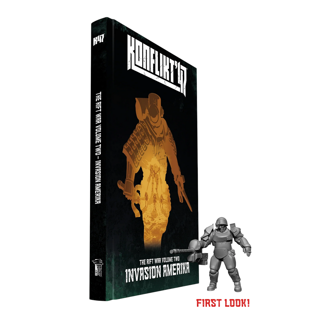 Konflikt '47: Invasion Amerika & 'T2 Prototype Heavy Armor' book miniature (Unpainted) (Assembled)