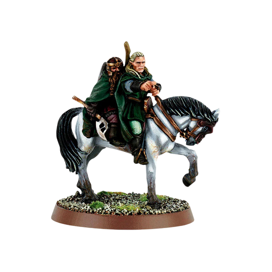 Legolas and Gimli on Horseback (Custom Painted) (Assembled)