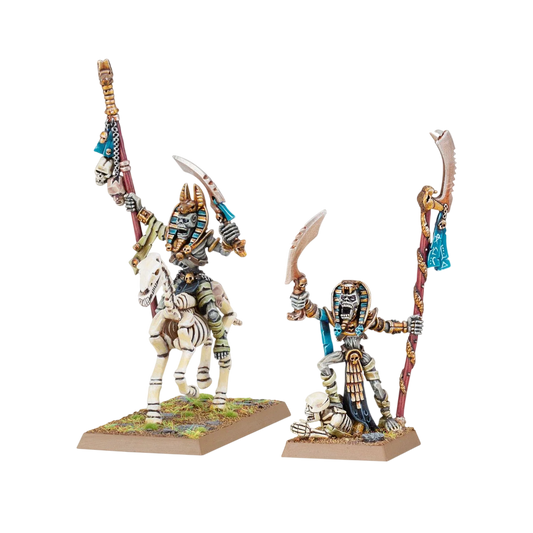 Liche Priest on Foot and Mounted (Unpainted) (Assembled)