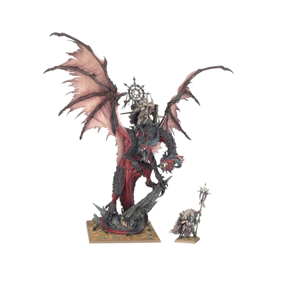 Lord/Sorcerer on Chaos Dragon (Unpainted) (Assembled)