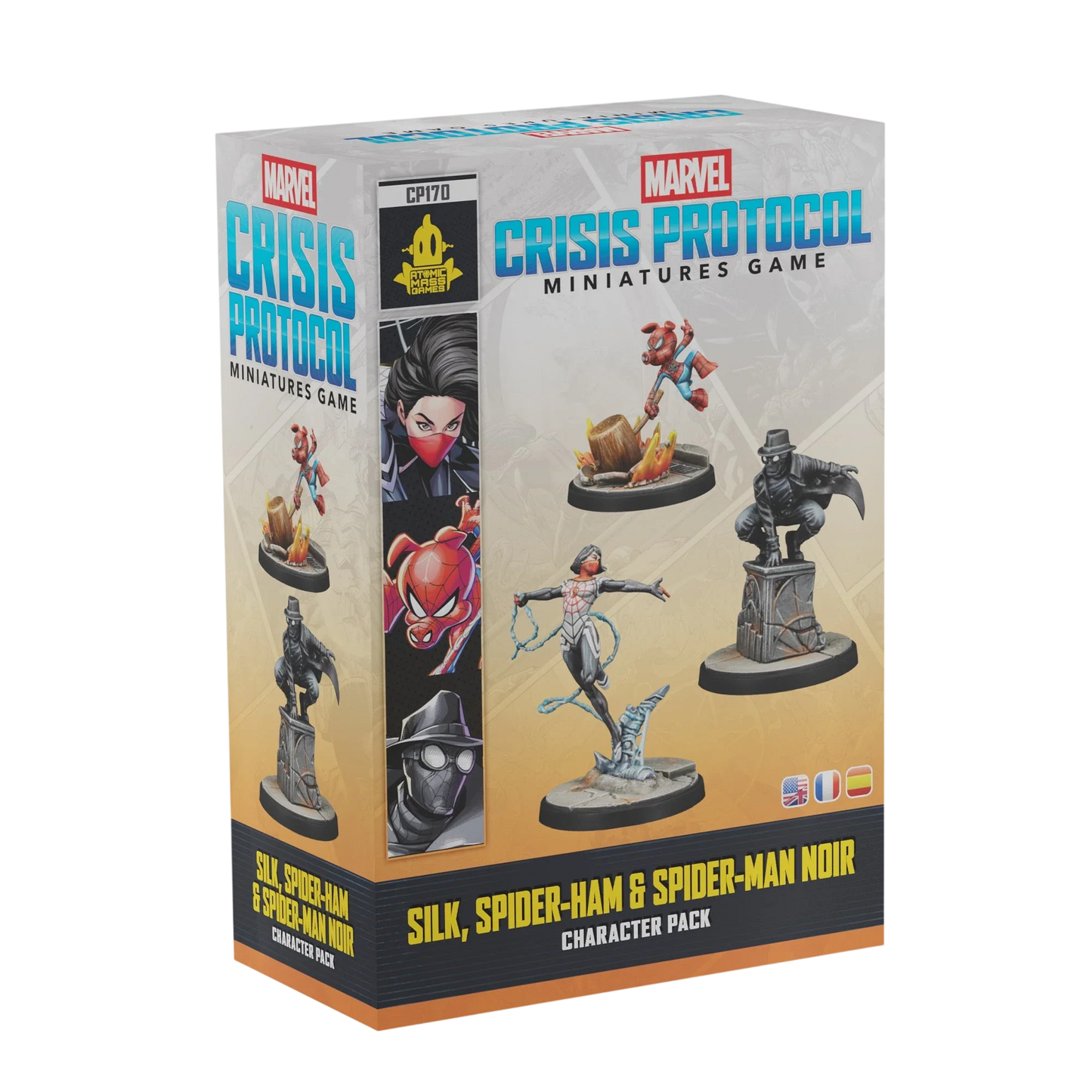 Marvel: Crisis Protocol - Silk, Spider-Ham & Spider-Man Noir (Custom Painted) (Assembled)