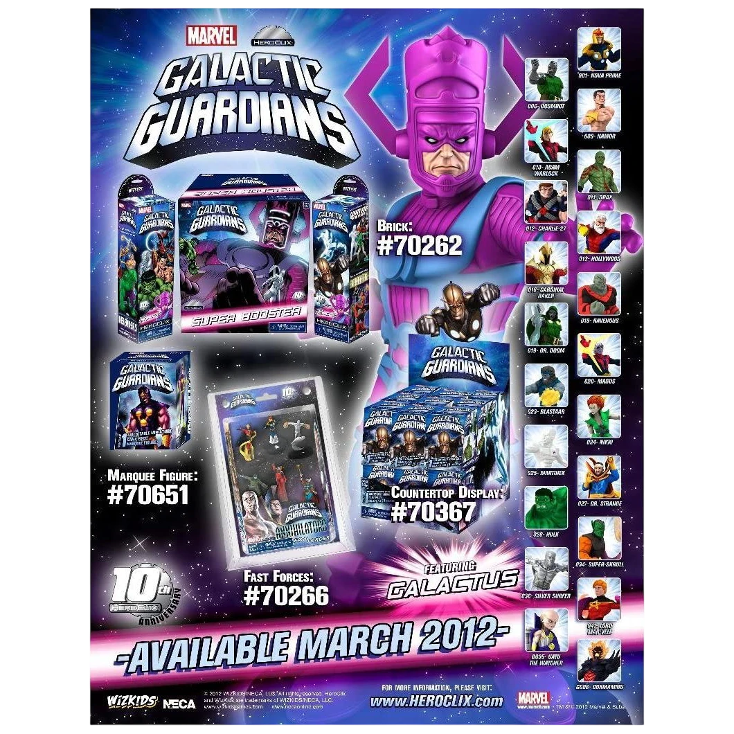 Marvel HeroClix: Galactic Guardians Countertop Display (Prepainted)