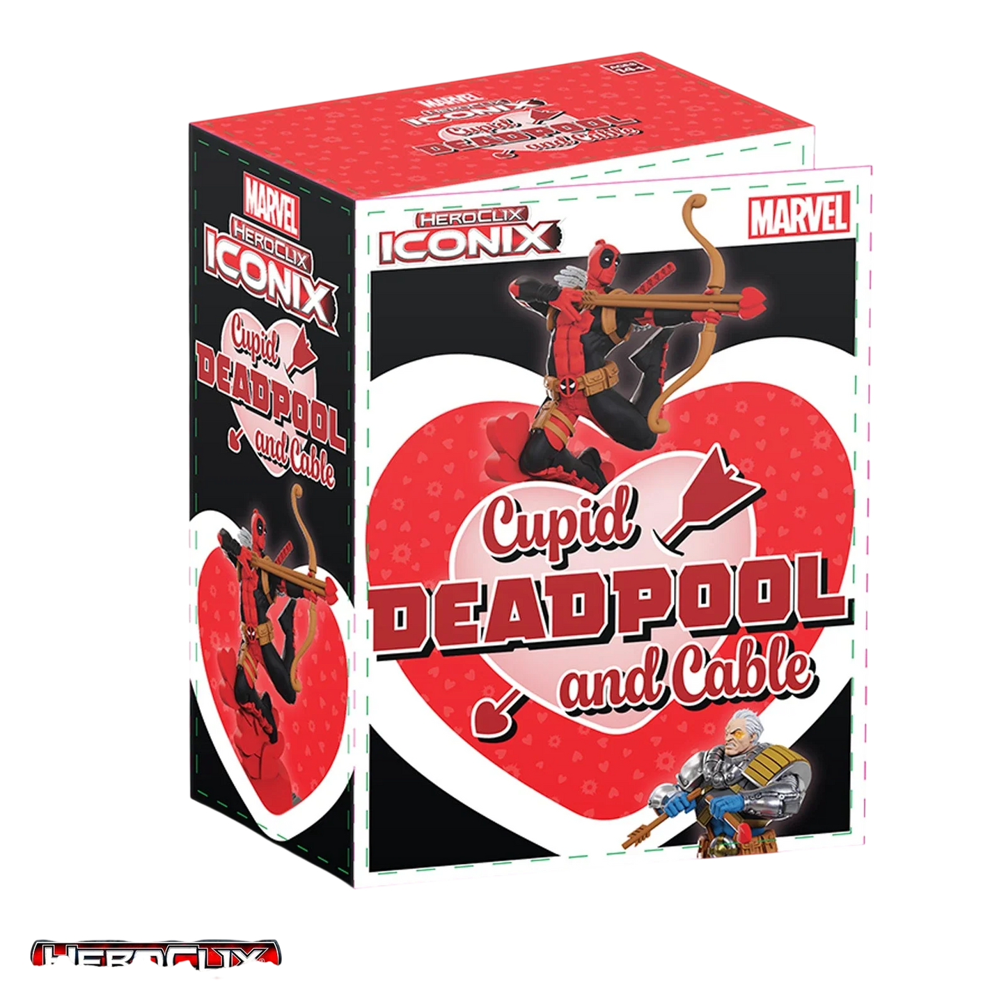 Marvel HeroClix Iconix: Cupid Deadpool and Cable (Custom Painted) (Assembled)