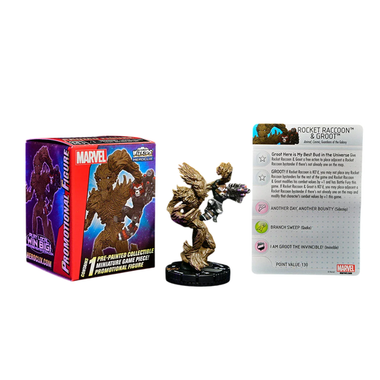 Marvel Heroclix: Rocket Raccoon & Groot: Promo Figure (Prepainted) (New in Box)