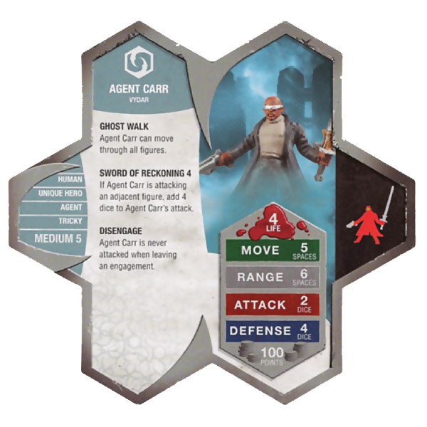 Agent Carr Army Card From Heroscape Master Set: Rise of the Valkyrie on Wargame Trader