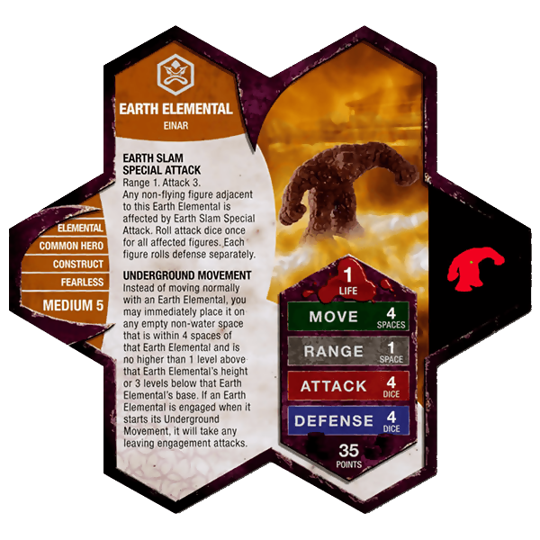 Earth Elemental Prepainted Miniature's Army Card From Heroscape Expansion Set: Champions of the Forgotten Realms (Wave D1) on Wargame Trader