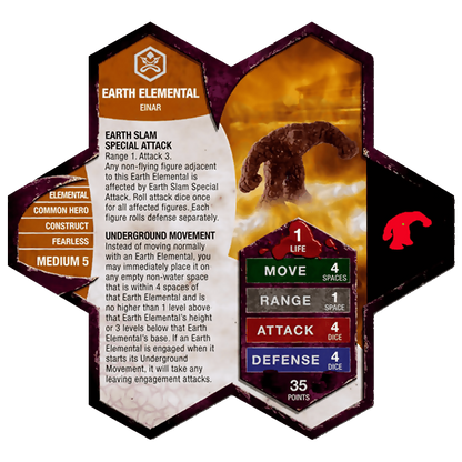 Earth Elemental Prepainted Miniature's Army Card From Heroscape Expansion Set: Champions of the Forgotten Realms (Wave D1) on Wargame Trader