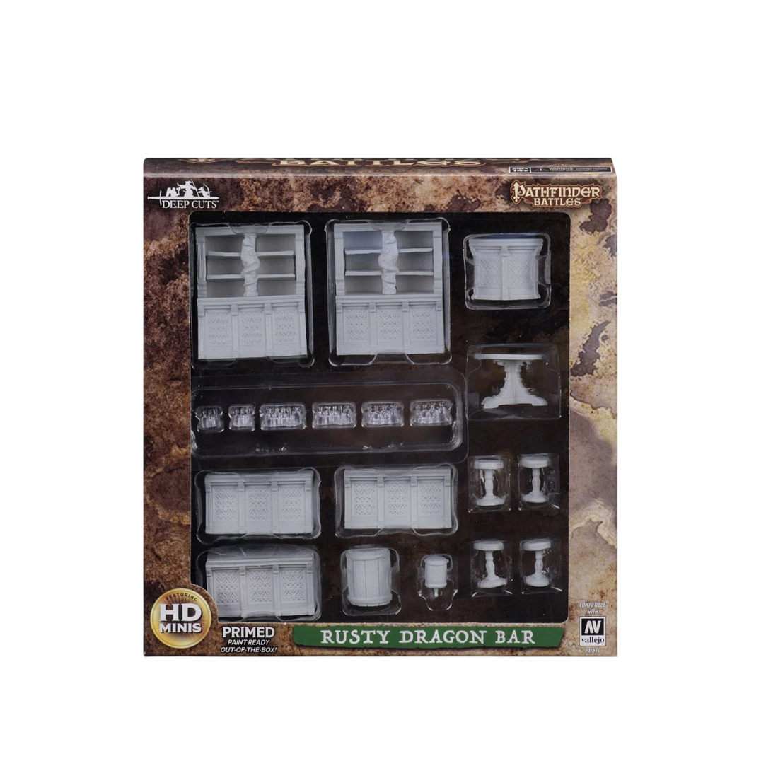 Pathfinder Battles Deep Cuts Unpainted Miniatures: Rusty Dragon Bar (Custom Painted)