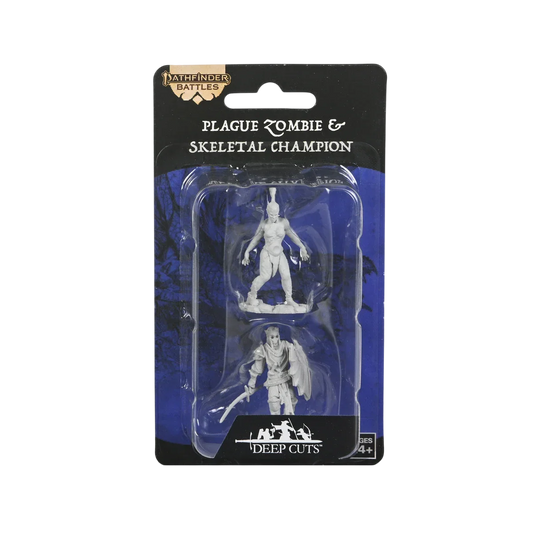 Pathfinder Deep Cuts Miniatures: Plague Zombie & Skeletal Champion (Custom Painted)