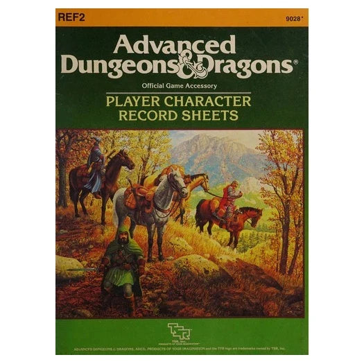 Player Character Record Sheets (Advanced Dungeons & Dragons Accessory REF2) (1986)