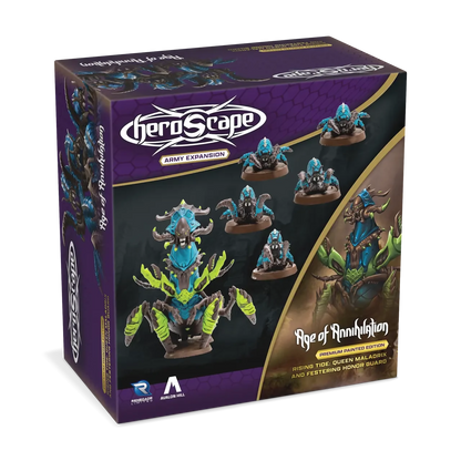 Queen Maladrix & Festering Honor Guard Miniatures and Army Cards From Heroscape Rising Tide: Prepainted (New in Box) on Wargame Trader