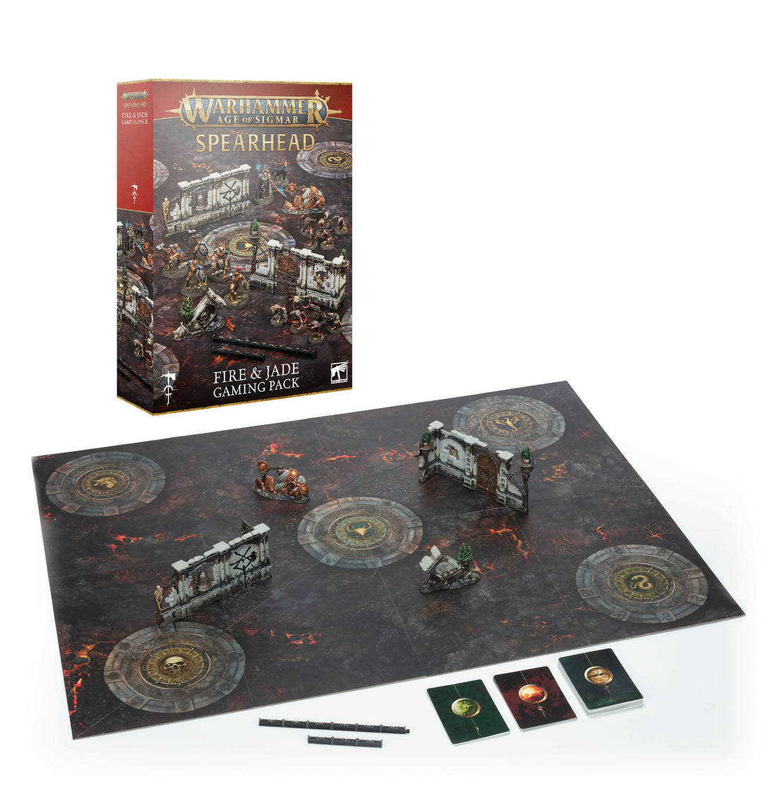 Warhammer Age of Sigmar: Spearhead - Fire & Jade Gaming Pack (New in Box)