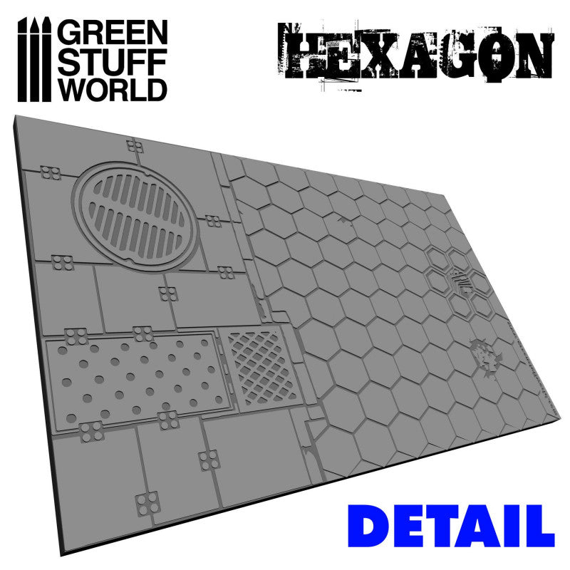Green Stuff World Rolling Pin Hexagons For Modeliing and Dioramas 1160 - Cobbco