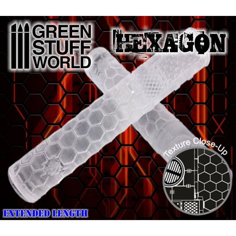 Green Stuff World Rolling Pin Hexagons For Modeliing and Dioramas 1160 - Cobbco