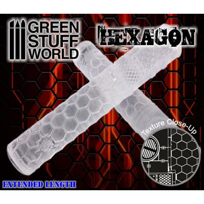 Green Stuff World Rolling Pin Hexagons For Modeliing and Dioramas 1160 - Cobbco