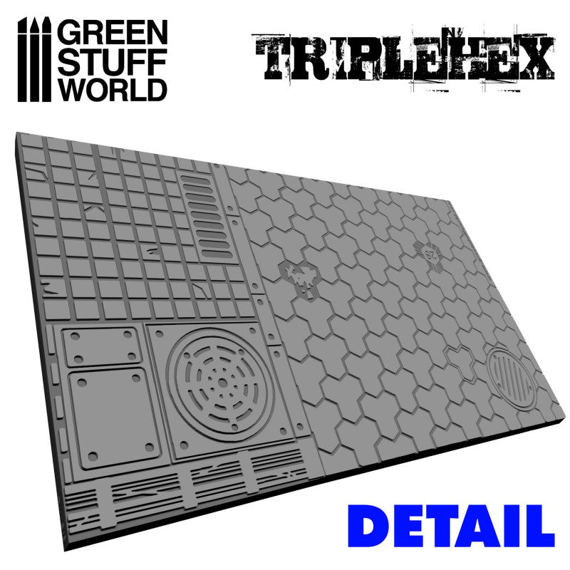 Green Stuff World Rolling Pin Triple Hex Pattern for modeling and Dioramas 1161 - Cobbco