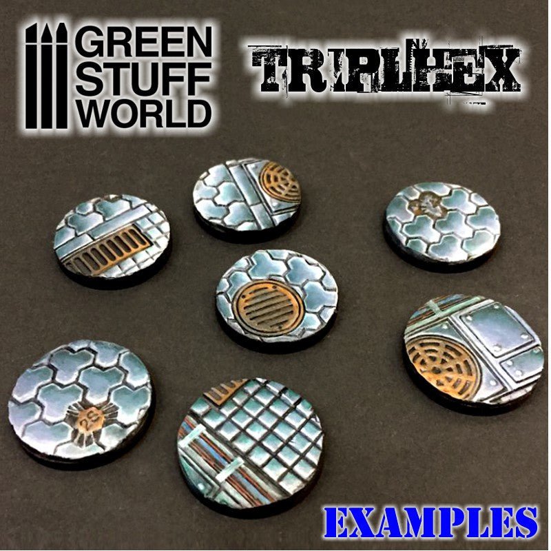 Green Stuff World Rolling Pin Triple Hex Pattern for modeling and Dioramas 1161 - Cobbco
